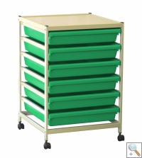 A3 Laboratory Paper Tray Trolley in Green