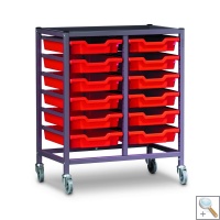 Double Trolley with Trays 850mm High