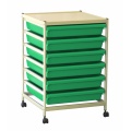 A3 Laboratory Paper Tray Trolley in Green