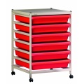 A3 Laboratory Paper Tray Trolley in Red