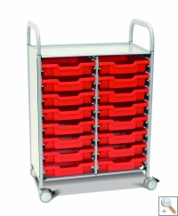 Callero Plus Double Trolley with Shallow Trays