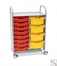 Callero Plus Double Trolley with Deep and Shallow Trays