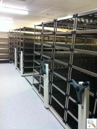 Laboratory stainless steel mobile shelving